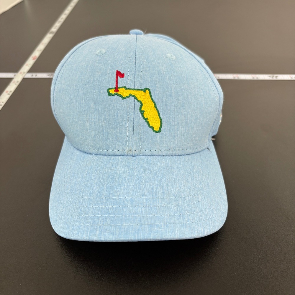 Pukka Mens Golf Hat OS Light Blue Florida Emerald Bay Perforated Performance Cap